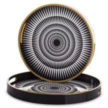 Geometric tálca szett, Fekete