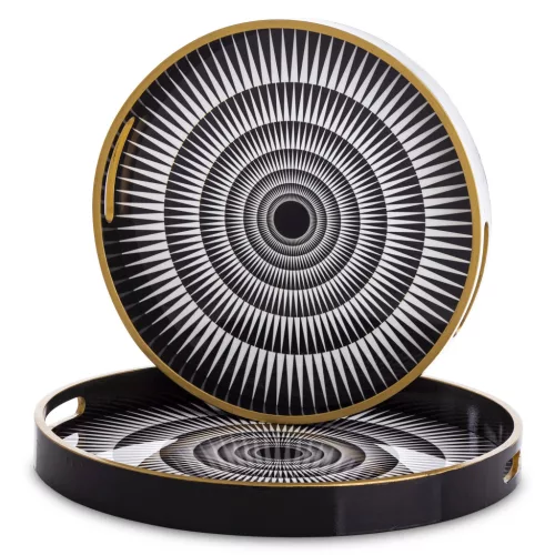 Geometric tálca szett, Fekete