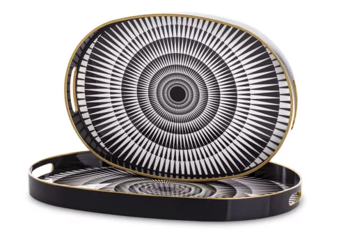 Geometric tálca szett, Fekete