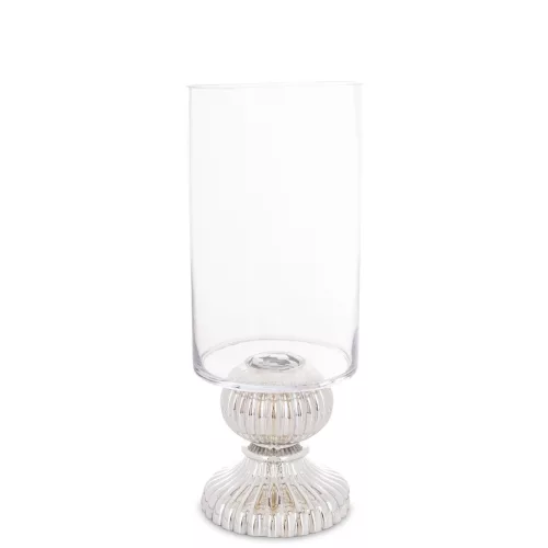 Ezüstös üveg váza, Átlátszó