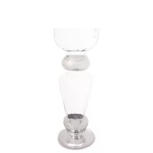 Ezüstös üveg váza, Átlátszó