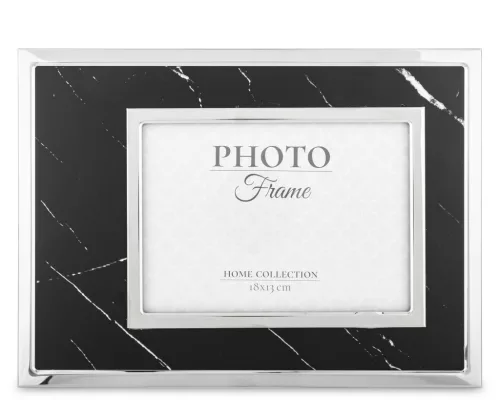Asztali képkeret fekete paszpartuval, Ezüst