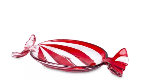 Cukorka formájú kínálótálka, Piros