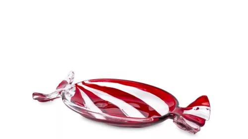 Cukorka formájú tálka, Piros