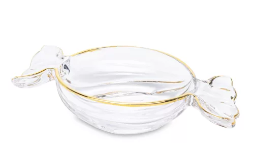 Cukorka formájú kínálótálka, Arany