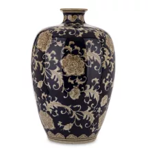 Virágmintás váza, Fekete
