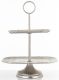 2 szintes süteményes kínálóállvány, Ezüst