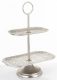 2 szintes süteményes kínálóállvány, Ezüst
