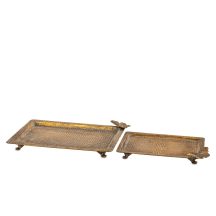 Antikolt hatású kínálótálca szett, Bronz