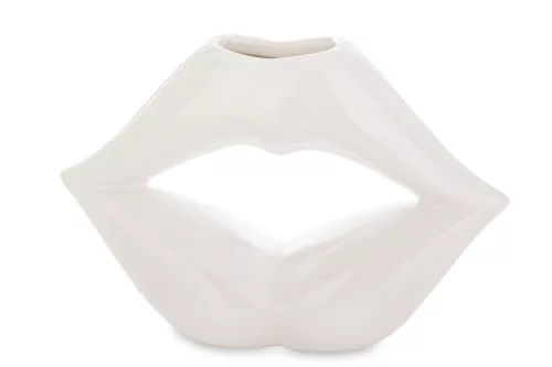 Ajak formájú váza, Fehér