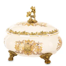 Barokk stílusú kerámia tároló, Krém