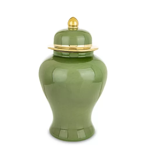 Goldie amfora kerámia tároló, Zöld