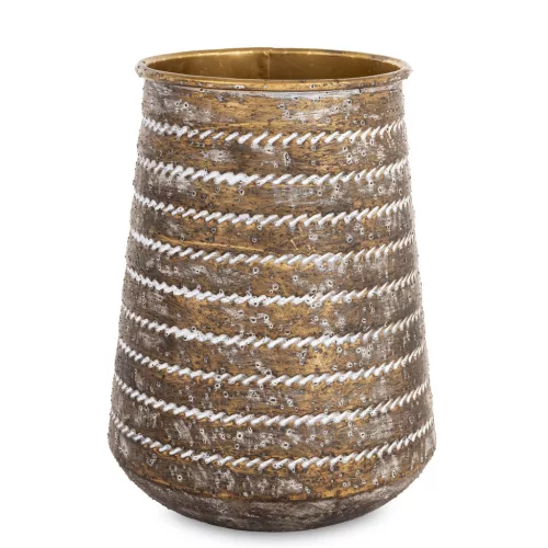 Mintás fém váza, Bronz