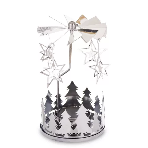 Elegáns téli mécsestartó dísz, Ezüst