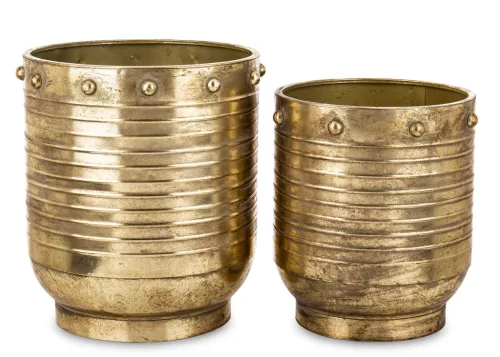 Antikolt hatású kaspó szett, Arany