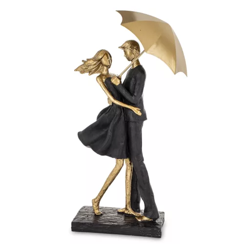Szerelmes pár az esőben szobor, Fekete