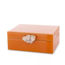Achát kővel díszített ékszerdoboz, Narancssárga