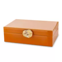 Achát kővel díszített ékszerdoboz, Narancssárga