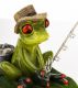 Pecázó béka dísz, Zöld