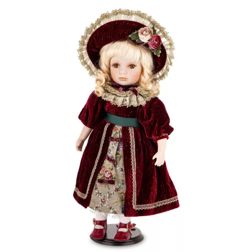 Prémium porcelán baba, Bordó