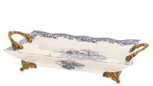 Barokk stílusú kínálótál, Fehér