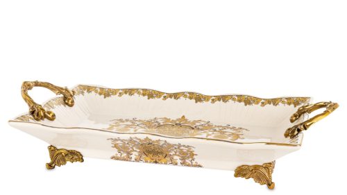 Barokk stílusú kínálótál, Bézs