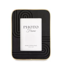Mintás asztali képkeret, Fekete