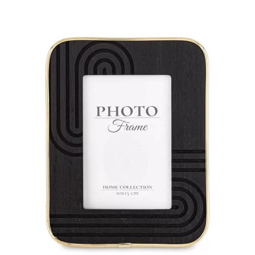 Mintás asztali képkeret, Fekete