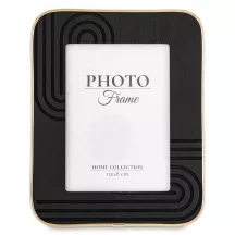 Mintás asztali képkeret, Fekete