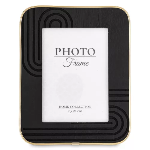 Mintás asztali képkeret, Fekete