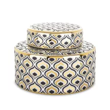 Art Deco kerámia tároló, Arany