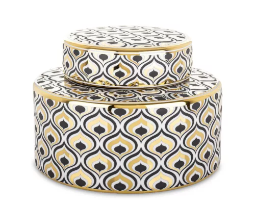 Art Deco kerámia tároló, Arany