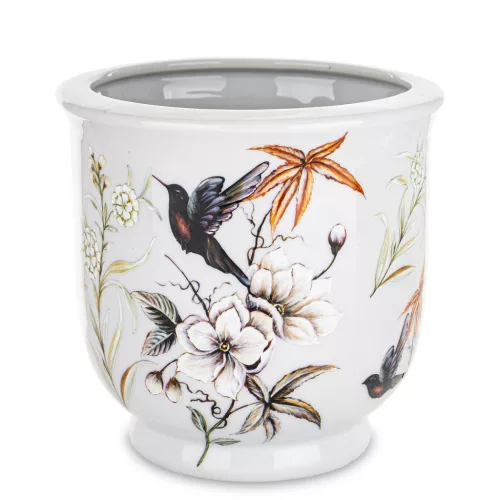 Nature mintás kaspó, Fehér