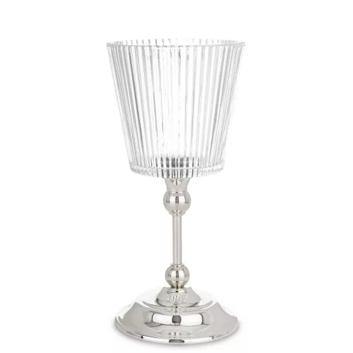 Silver üveg mécsestartó, Ezüst