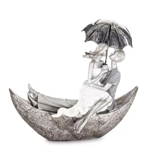 Csónakázó pár az esőben szobor, Ezüst