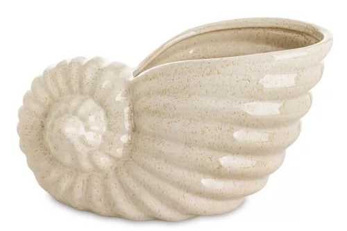 Kagyló formájú kaspó, Bézs