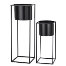 Elegáns virágtartó állvány szett, Fekete