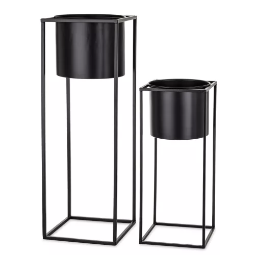 Elegáns virágtartó állvány szett, Fekete