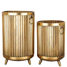 Antikolt hatású virágtartó szett, Arany