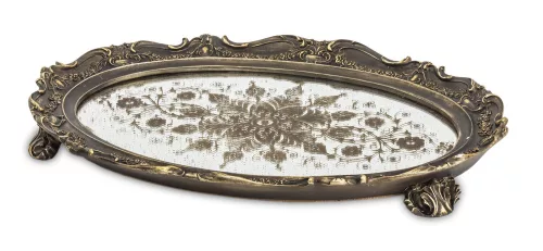 Barokk stílusú dísztálca, Bronz