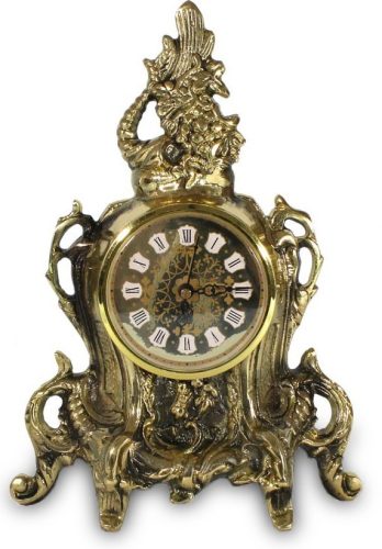 Barokk stílusú díszes asztali óra, Arany
