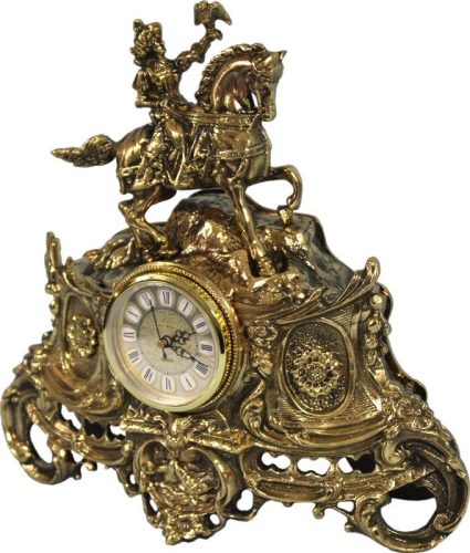 Barokk stílusú díszes asztali óra, Arany