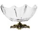 Barokk stílusú üveg tál réz talppal, Arany